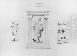 Husaltare och reliefer till altaret, Pompeji by Fredrik Wilhelm Scholander