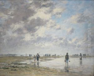 Low Tide, Berck by Eugene Louis Boudin