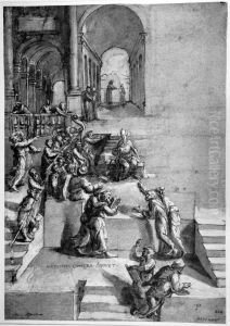 St. Augustin disputing Manicheus by Biagio Pupini