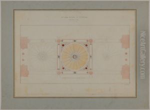 Nationalmuseum. Tak, bibliotektet, mellanvaningen by Friedrich August Stuler