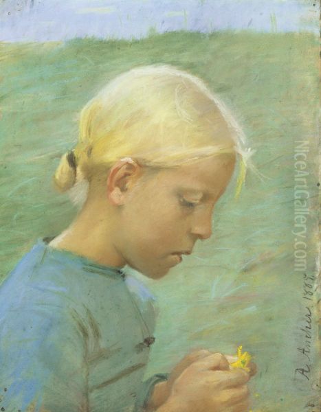 Little Girl with Flower - view 1