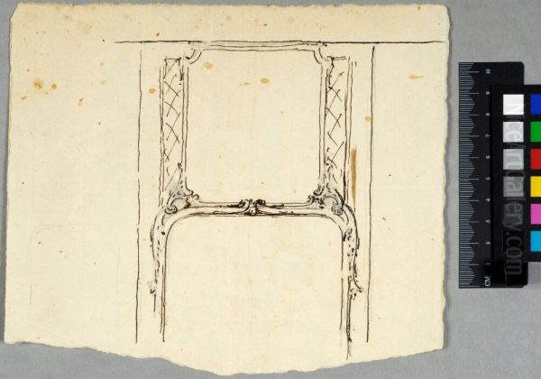 Draft for door lining and frame for dessus de porte. For the dining hall of Lovisa Ulrika at the Royal palace in Stockholm - view 1