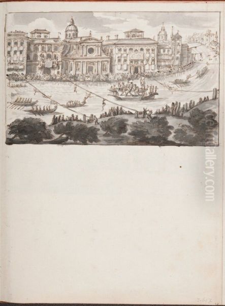 Festen i San Rocco i Rom 1668 - view 1