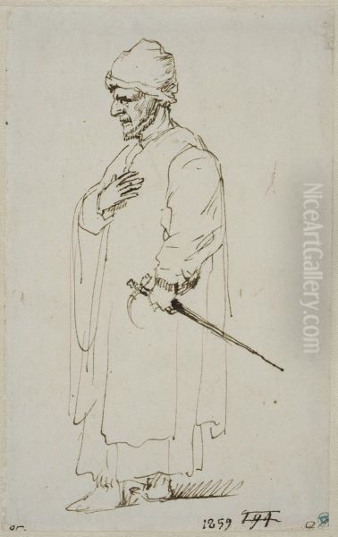 Orientalisk man, sedd fran sidan - view 1