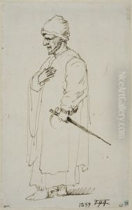 Orientalisk man, sedd fran sidan Orientalisk man, sedd fran sidan