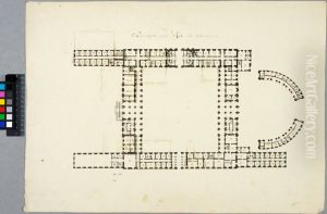 The Royal Palace in Stockholm. Ground floor plan, with alternative room divisions showing on seven flaps