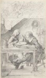 Skolgossar och studenter by Carl Larsson