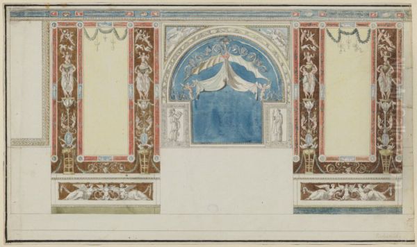 Vaggdekoration till Gustav IIIs divan pa Haga - view 1