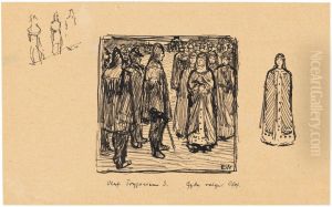 Study for Illustrations to Snorre Sturlason's The Saga of Olav Tryggvason by Erik Werenskiold