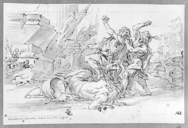 Moses defends the daughters of Jethro - view 1