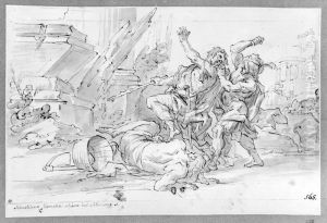 Moses defends the daughters of Jethro by Sebastiano Conca