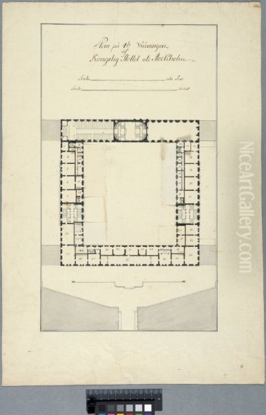 The Royal Palace in Stockholm. Third floor plan, with alternative room divisions showing on four flaps - view 1