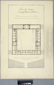 The Royal Palace in Stockholm. Third floor plan, with alternative room divisions showing on four flaps The Royal Palace in Stockholm. Third floor plan, with alternative room divisions showing on four flaps