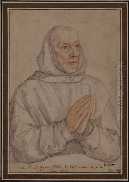 Portrait of Niccolo Ungaro, Abbot of Valombrosa, hooded and clean-shaven - view 1