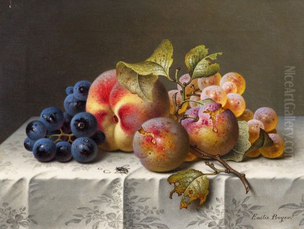 Still life with grapes and peaches - view 1