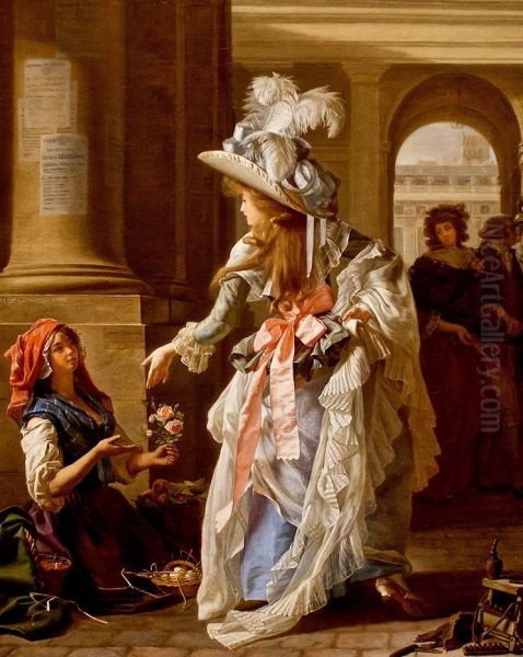 Portrait d'une elegante sous les galeries du Palais Royal - view 1