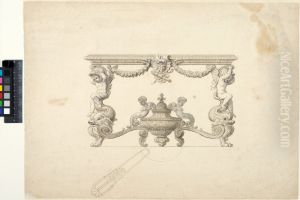 Silver Console Table by Charles Le Brun