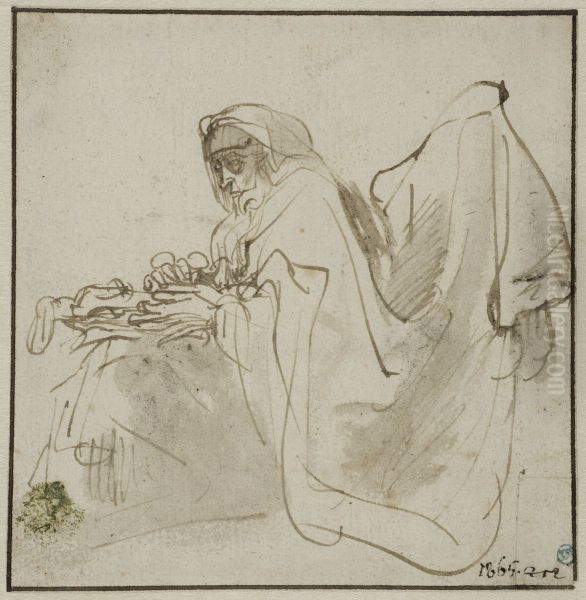 Gammal rabbin med Torarullarna - view 1