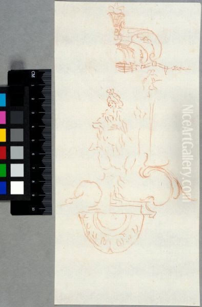 Study for a Decorative Element, a Figure with Turban beneath a Canopy - view 1