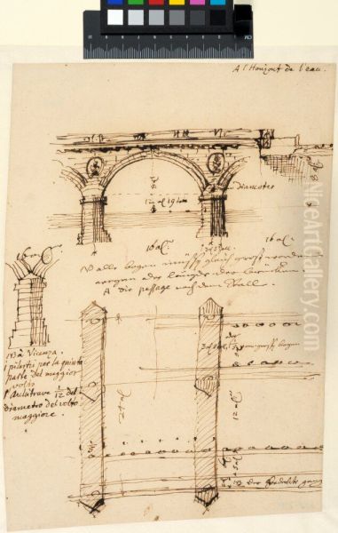 Norrbro Bridge, Stockholm. Elevation and plan - view 1