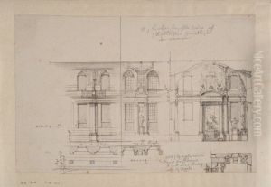 Drafts for the Hall of State and Chapel of the Royal Palace in Stockholm. Wall elevations and detail plans by Nicodemus Tessin the Younger