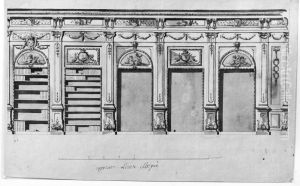 Roissy, sidofasad och sektion by Nicodemus Tessin the Younger