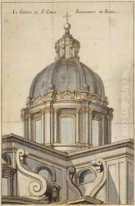 View of the Dome of S. Carlo al Corso, Rome by Nicodemus Tessin the Younger
