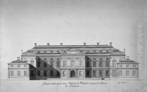 Chateau de Roissy. Elevation of main facade by Nicodemus Tessin the Younger