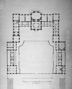 Roissy, plan av bottenvaningen by Nicodemus Tessin the Younger