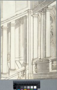 Den rektangulara trappan i Palazzo Barberini by Nicodemus Tessin the Younger