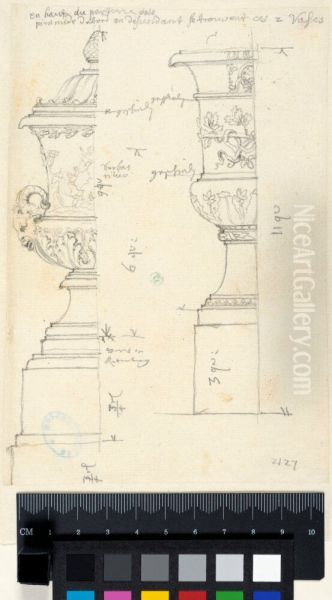 Study of Two Vases from the Parterre du Nord in the Gardens of Versailles - view 1