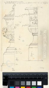 Study of Two Vases from the Parterre du Nord in the Gardens of Versailles by Nicodemus Tessin the Younger