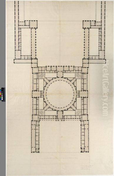 The Louvre, Paris, Tessin's First Proposal. Plan - view 1