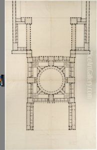 The Louvre, Paris, Tessin's First Proposal. Plan by Goran Josuae Adelcrantz