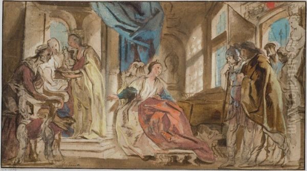 Telemachus Leading Theoklymenus before His Mother Penelope - view 1