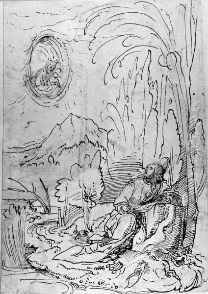 John the Apostle on Patmos - view 1