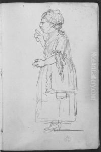 Kvinna med klumpiga hander. Ingar i skissbok om 46 blad by Francois-Andre Vincent