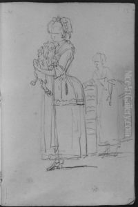 Tva kvinnor med en knahund by Francois-Andre Vincent