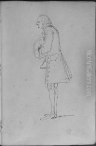 Man med bojd rygg. Ingar i skissbok om 46 blad by Francois-Andre Vincent