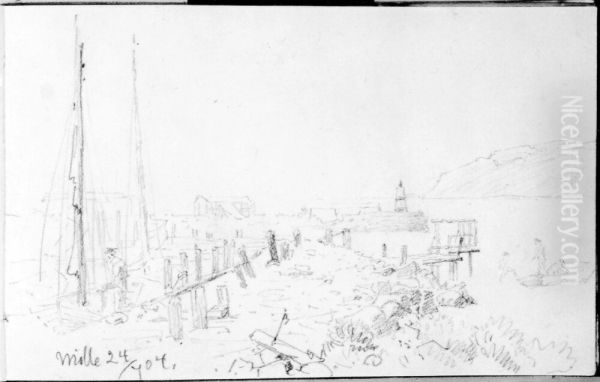 Skissbok, 42 blad. Landskap fran Rankhyttan, Molle m.fl. - view 1