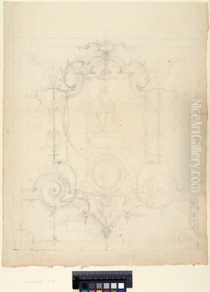 Decorative Mural with Arabesques and a Seated Woman in the Centre - view 1