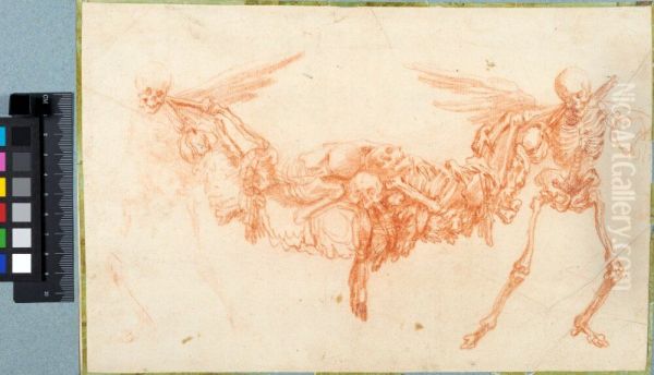 Two Skeletons Carrying a Garland - view 1
