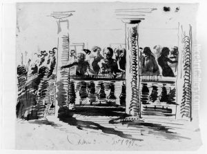 Galleriscen med manniskor