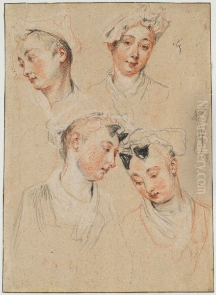 Four Studies of a Young Woman's Head - view 1