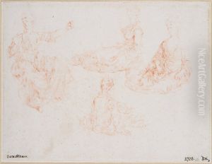 Four Studies of Women Sitting on the Ground by Jean-Antoine Watteau