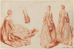 Three Studies of a Woman, Seated and Standing, and Study of a Hand Three Studies of a Woman, Seated and Standing, and Study of a Hand