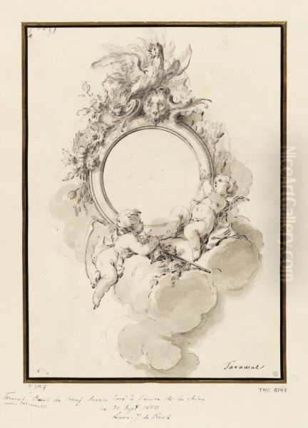 Frame with a Rooster and Putti - view 1
