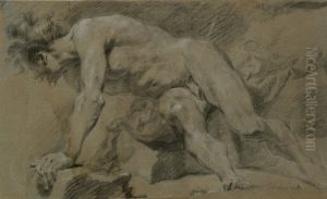 Study of a Male Nude, Seated on a Rock