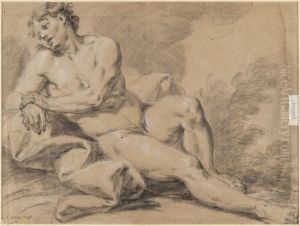 Reclining Male Nude by Guillaume Taraval