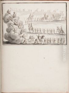 Festtag med personifikationer av planeter tronande bland moln, Rom 1668 by Pierre Paul Sevin